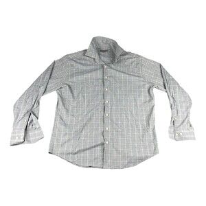 Peter Millar Shirt Mens Extra Large Gray Plaid Summer Comfort Long Sleeve Preppy
